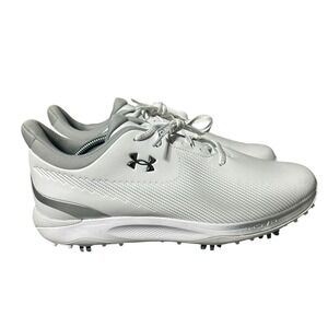 Under Armour Drive Fade Golf Shoes White Silver Mens 11.5 Waterproof Storm Proof